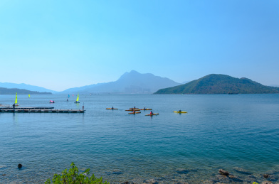 中国香港大埔大美督海湾海港码头游船游艇