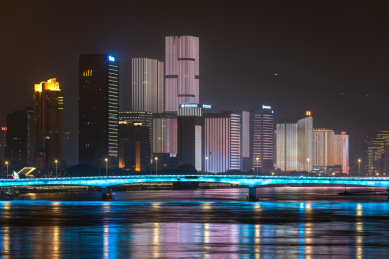 福建福州闽江沿岸金融街CBD中央商务区