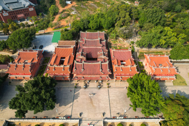 航拍厦门青礁慈济宫景观