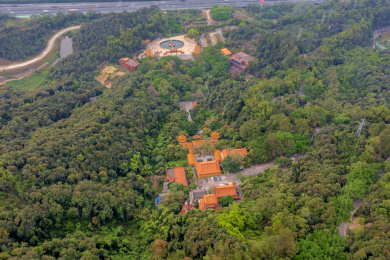 中国广东江门鹤山大雁山风景区航拍风光