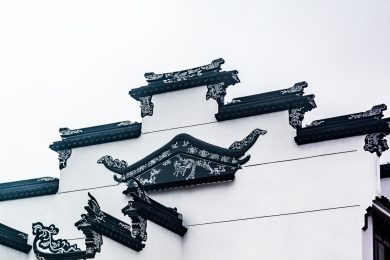 中国江苏省无锡市荡口镇古民居马头墙建筑