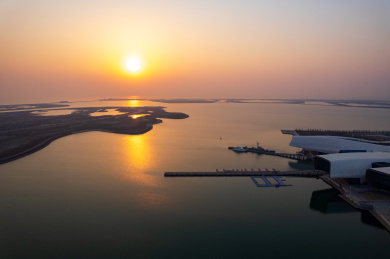 天津国家海洋博物馆城市建筑日出朝霞风光