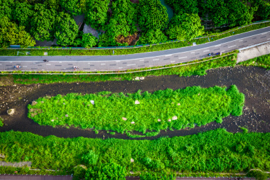 中国华南广东省深圳市罗湖区梧桐碧道风光