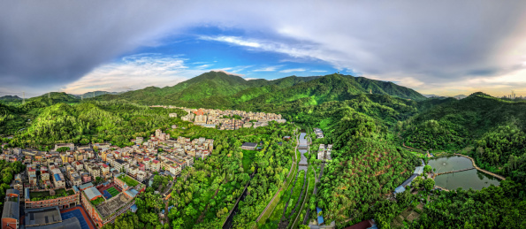 中国华南广东省深圳市罗湖区梧桐碧道风光