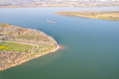 湖南长沙湘江水道航拍   