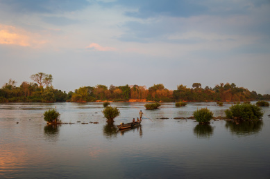 老挝四千美岛湄公河风光