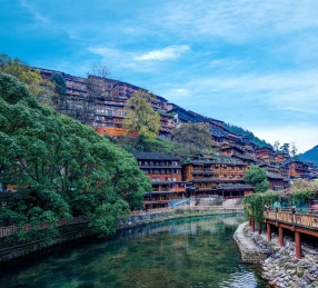 贵州雷山县西江千户苗寨小溪