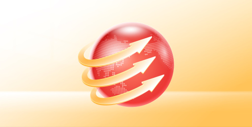 全球商务科技矢量3D红色图标