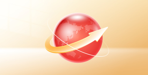 全球商务科技矢量3D红色图标