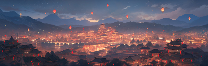中国风盛世不夜城繁华景象