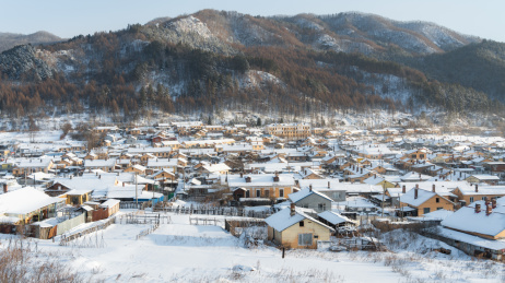 中国黑龙江海林地区横道河子镇风光