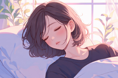 沉睡的女人插画