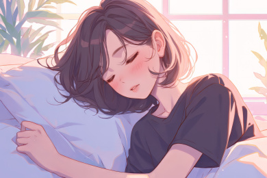 沉睡的女人插画
