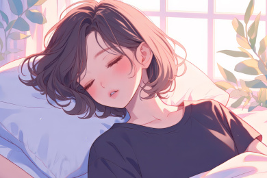 沉睡的女人插画