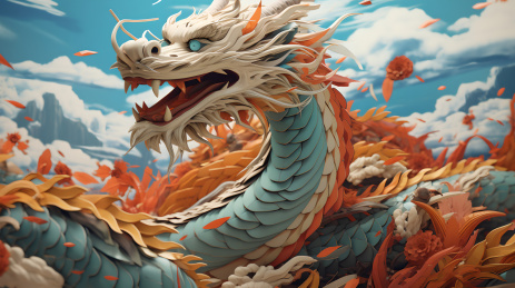 纸雕风格龙