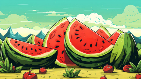 夏日西瓜插画