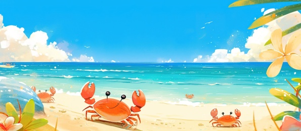 海边的小螃蟹