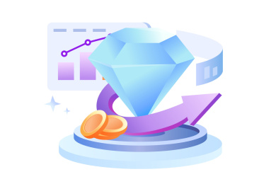 科技互联网金融会员等级增长矢量图