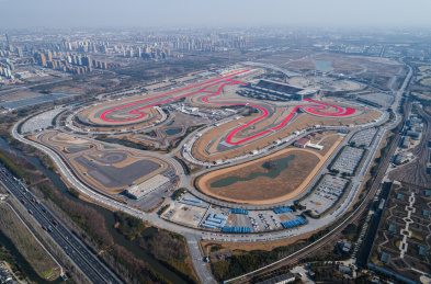 航拍上海F1国际赛车场