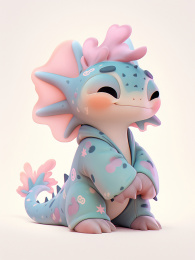 穿着睡衣的龙卡通形象设计