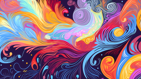 手绘卡通抽象艺术感彩色清新背景图片素材