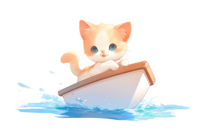乘船的小猫咪