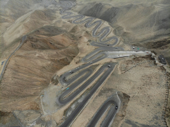 中国新疆盘龙古道航拍