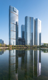 中国四川成都金融城交子公园建筑风光