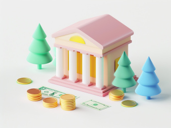 3D渲染银行理财贷款现金硬币