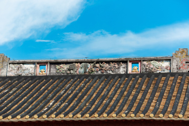 中国广州花都区资政大夫祠，屋顶屋脊