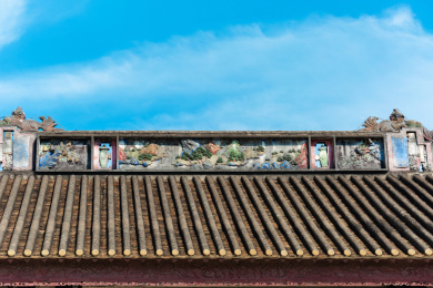 中国广州花都区资政大夫祠，屋顶屋脊