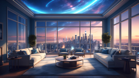 全透明炫酷办公室背景