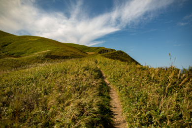 亚洲日本北海道礼文岛海角步道的风光