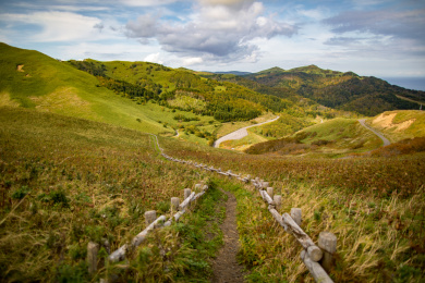 亚洲日本北海道礼文岛的桃岩徒步道