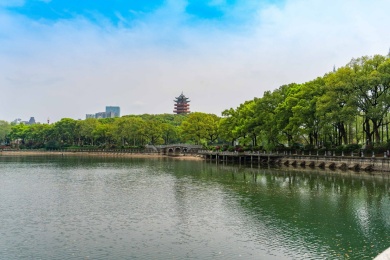 航拍湖南株洲神农公园