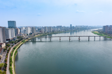 航拍湖南株洲城市风光