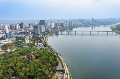 航拍湖南株洲神农公园