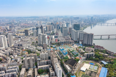 航拍湖南株洲城市风光