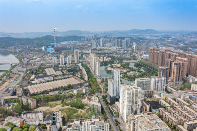 航拍湖南株洲城市风光
