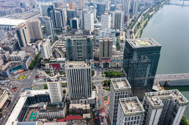 航拍湖南株洲城市风光