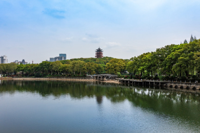 航拍湖南株洲神农公园