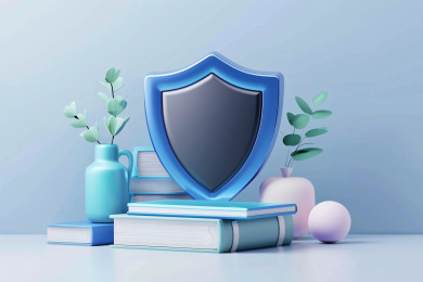 教育保护概念，快乐学习在线教育插画海报