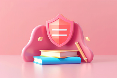 教育保护概念，快乐学习在线教育插画海报