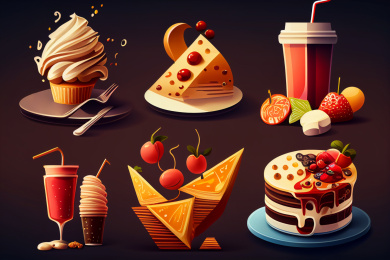 各种食品插画