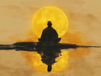 禅修瑜伽修行打坐插画