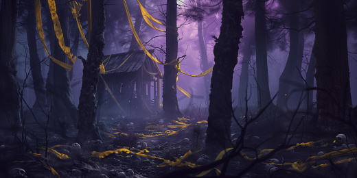 恐怖森林小屋背景