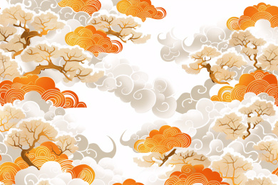 祥云元素背景图案，中国风传统节日背景概念