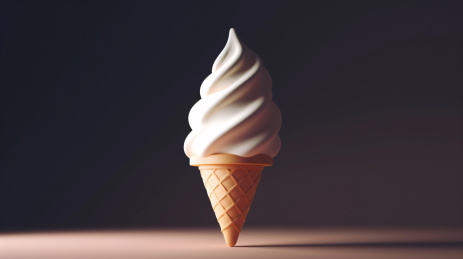 3D可爱美味诱人甜筒冰淇淋渲染