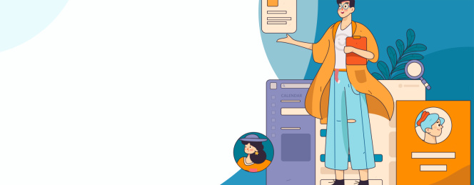 求职面试的人员扁平矢量概念运营手绘插画