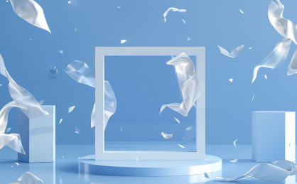 蓝色背景下的纸飞机